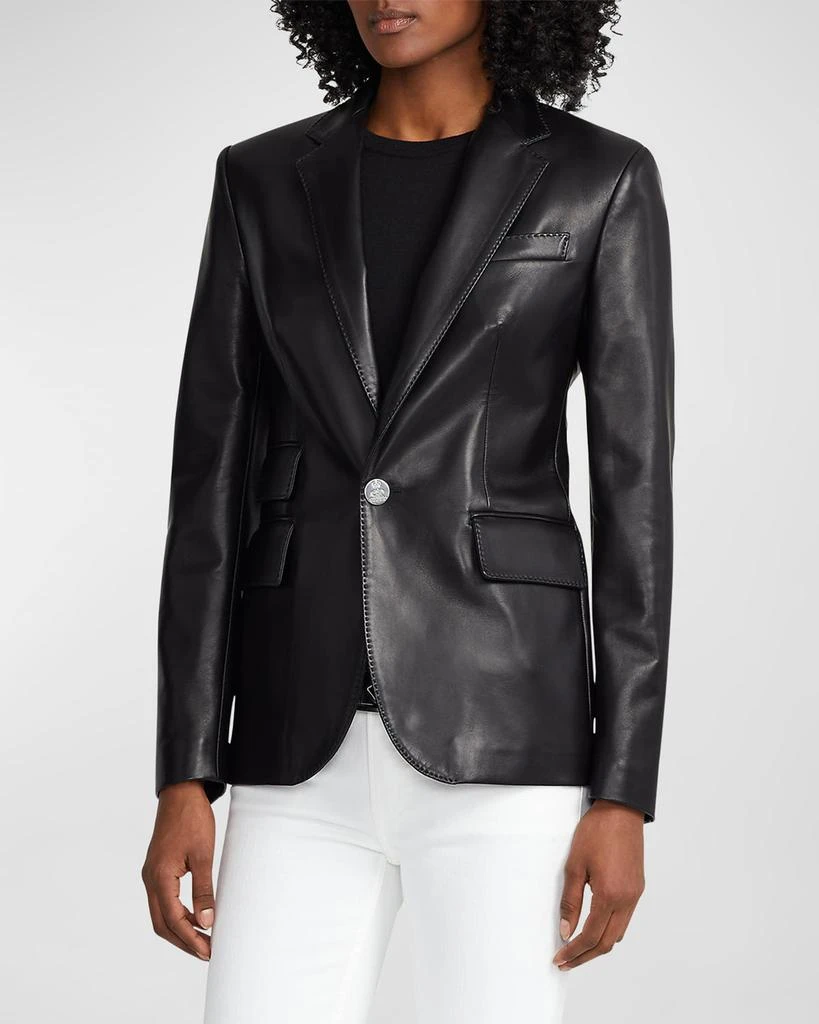Ralph Lauren Collection Parker Leather Single-Breasted Blazer Jacket 6
