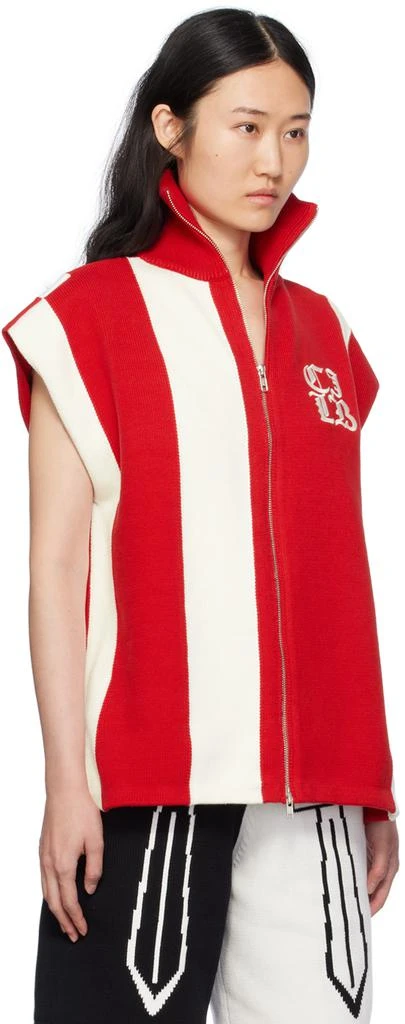 Charles Jeffrey Loverboy Red & White Stripe Vest 2