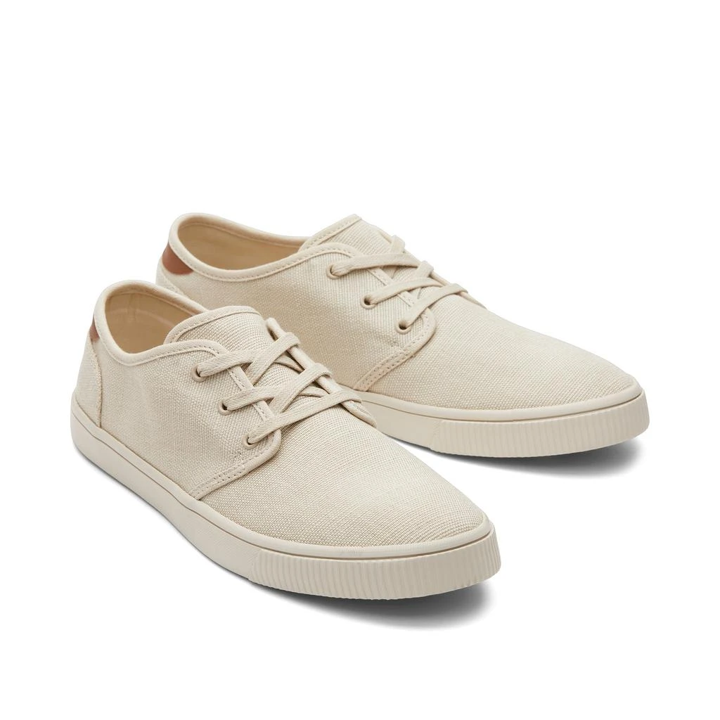 TOMS Shoes Carlo Cream Heritage Canvas Lace-Up Sneaker 3