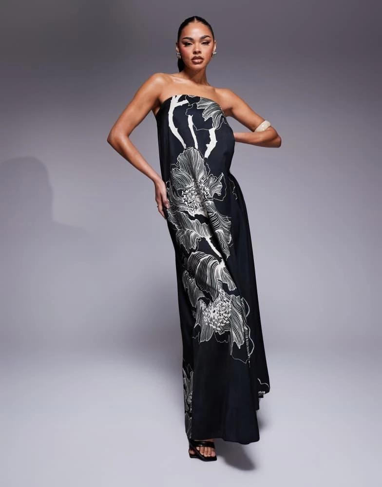 asos black floral maxi dress Floral Mesh Asos Black Floral Maxi Dress ASOS DESIGN Low Back Floral Mesh Maxi Dress With