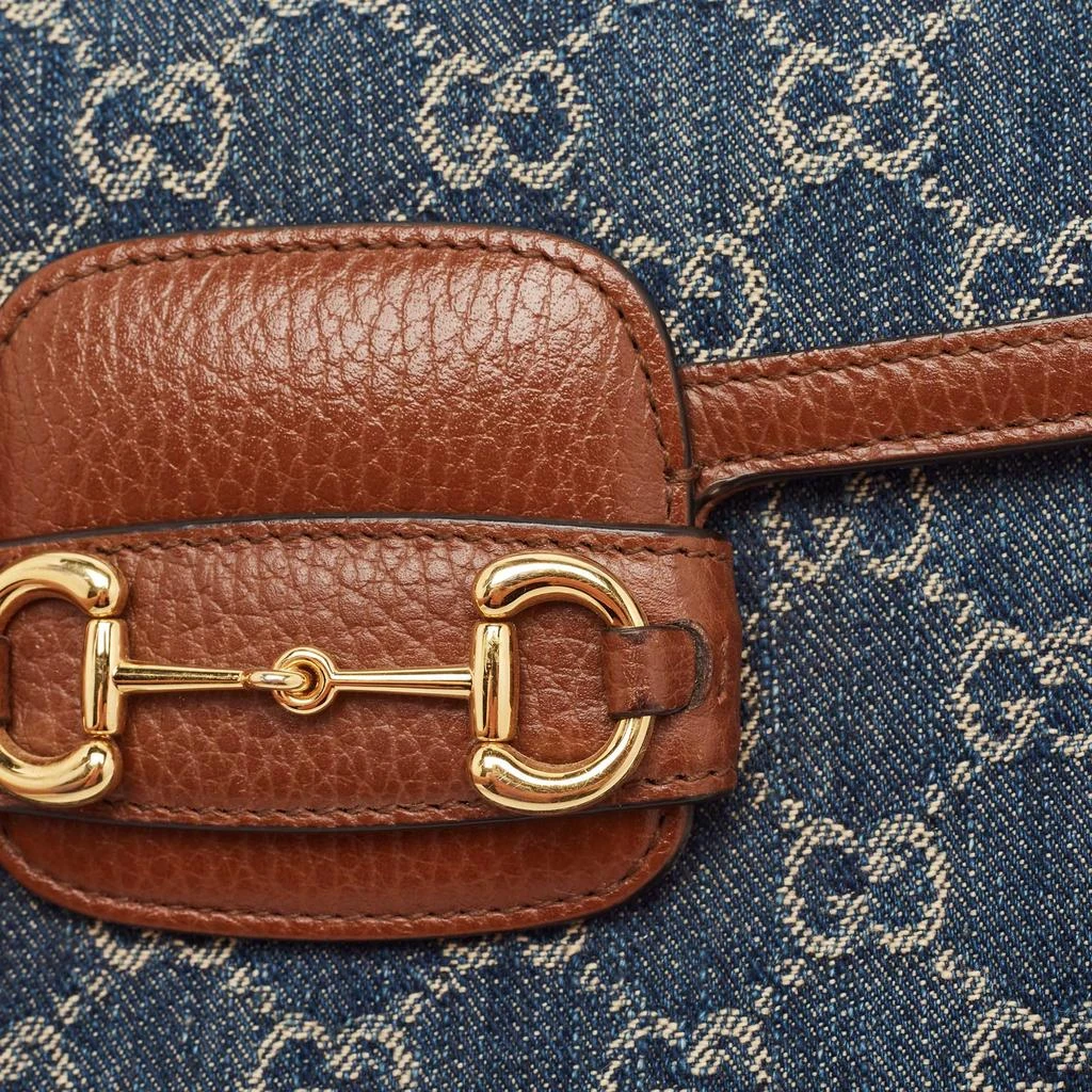 Gucci Gucci Blue/Brown GG Denim and Leather Horsebit 1955 Shoulder Bag 8