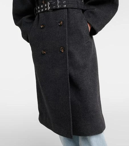 Ganni Belted wool and cashmere-blend coat 6