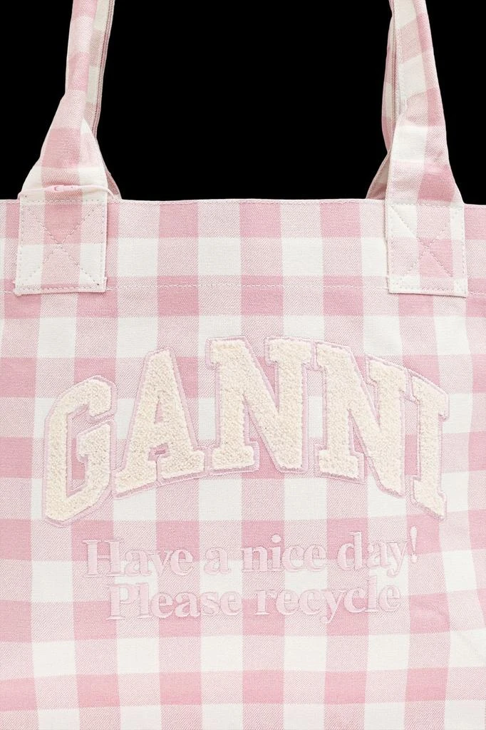Ganni Ganni Checked Top Handle Tote Bag 5