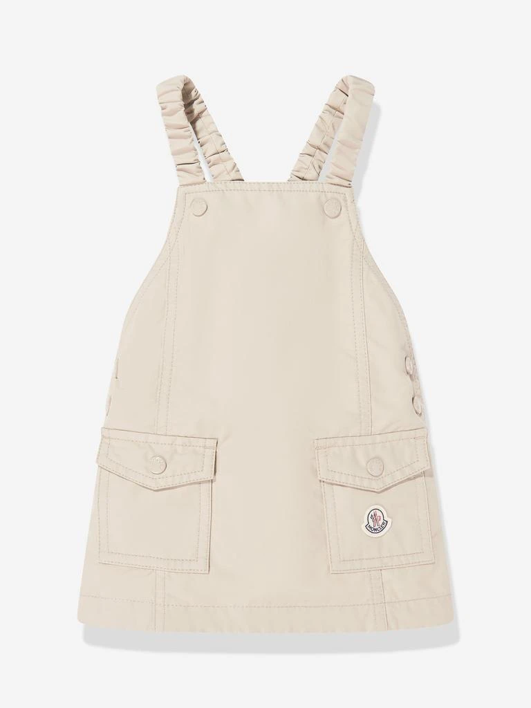 Moncler Moncler Enfant Baby Girls Logo Pinafore Dress in Beige