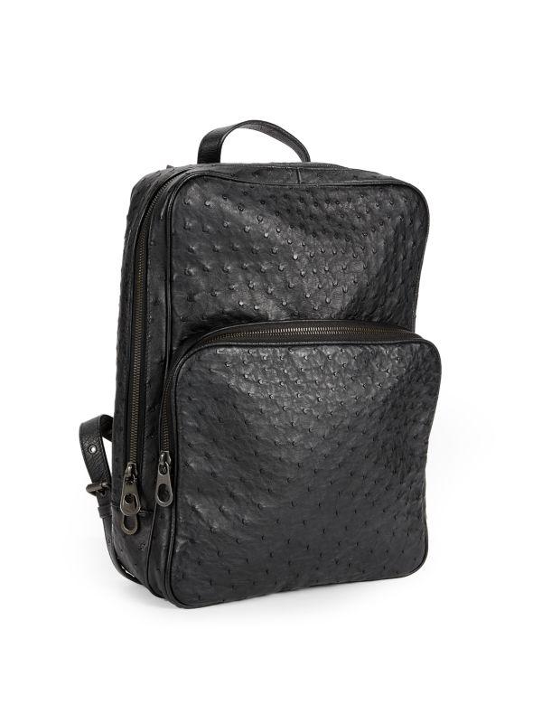 Bottega Veneta Ostrich Embossed Leather Backpack - Backpacks