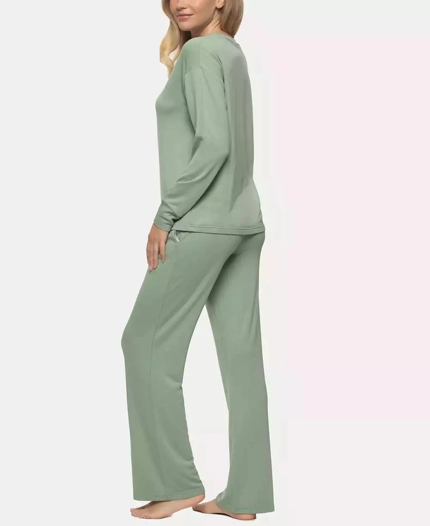 Felina Women's Aria Long Sleeve Crewneck and Pant Lounge Set 2