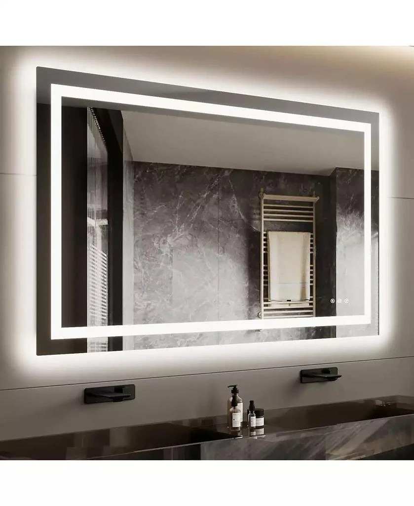 Homfan LED Bathroom Mirror with Front and Backlit Illumination, Dimmable Smart Vanity Mirror with Anti-Fog Feature, Memory Function