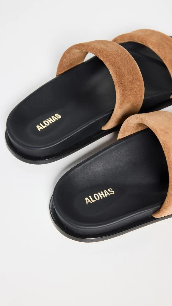 Alohas Calypso Suede Tan Leather Sandals 3