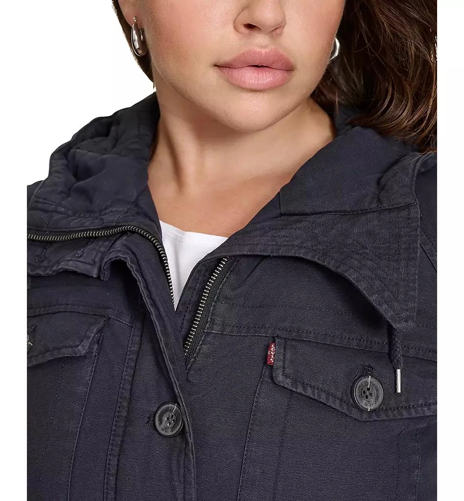 Levi's Trendy Plus Size  Cotton Hood Utility Jacket 6