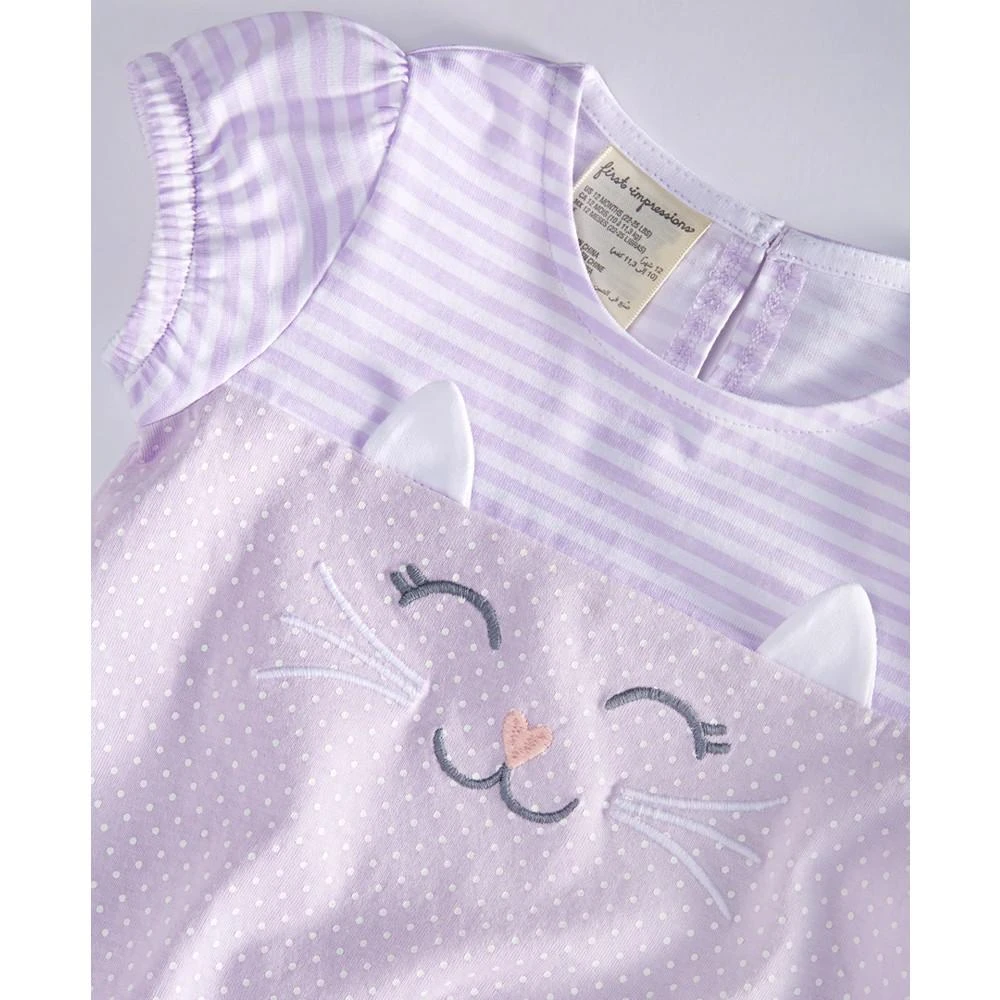 First Impressions Baby Meow Embroidered Cotton Sunsuit, Created for Macy's 3