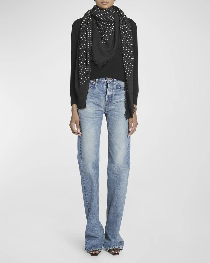 Yves Saint Laurent Polka-Dot Modal-Blend Scarf 3