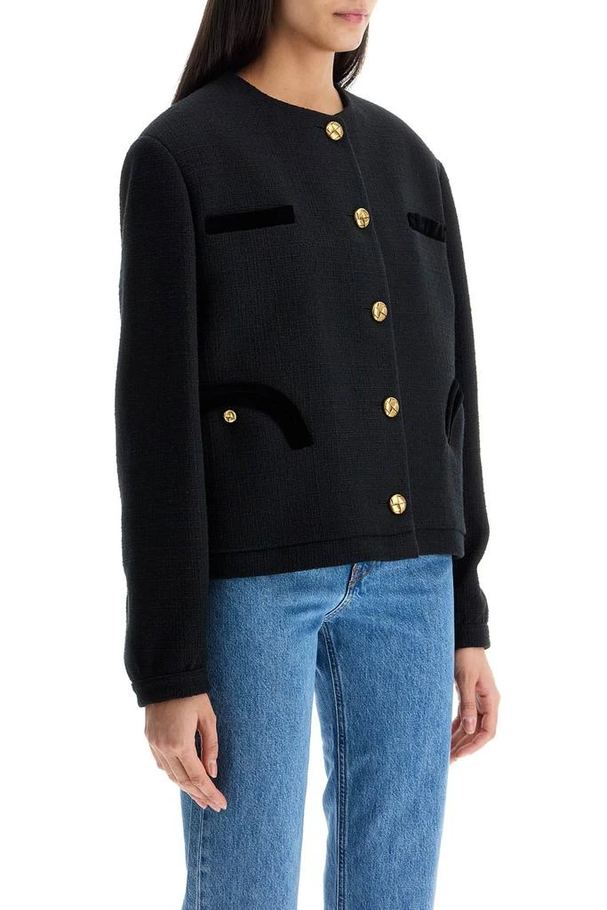 BLAZÉ MILANO cropped black cotton bolero with golden buttons 2