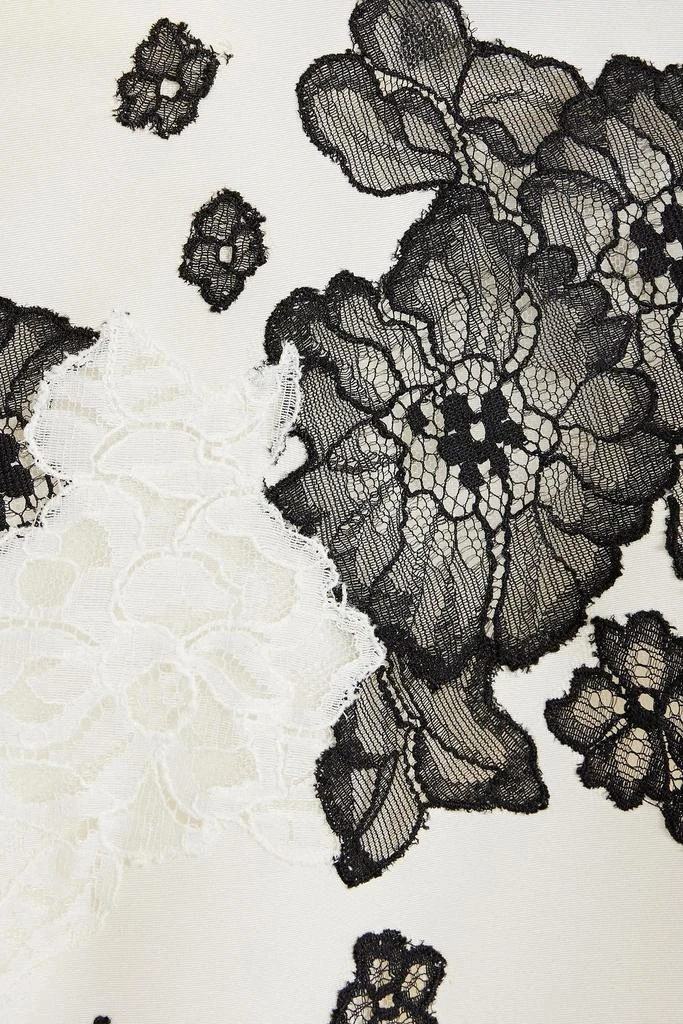 Valentino Lace-trimmed two-tone silk-faille shirt 4