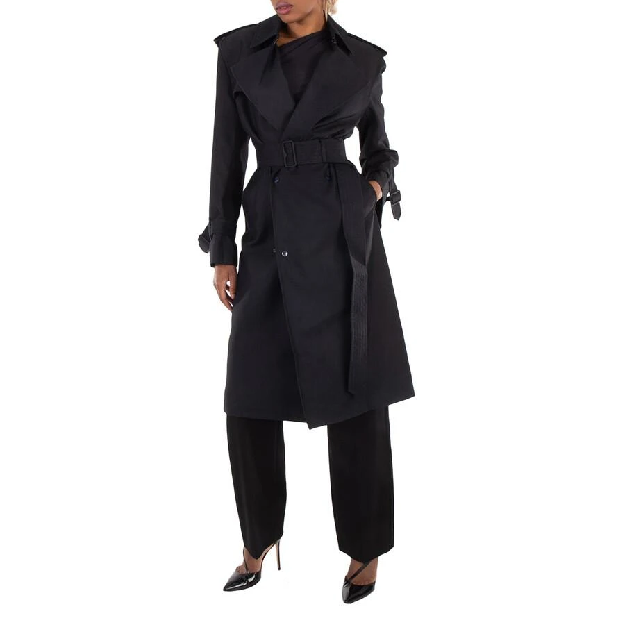 Burberry Silk Blend Double-Breasted Trench Coat