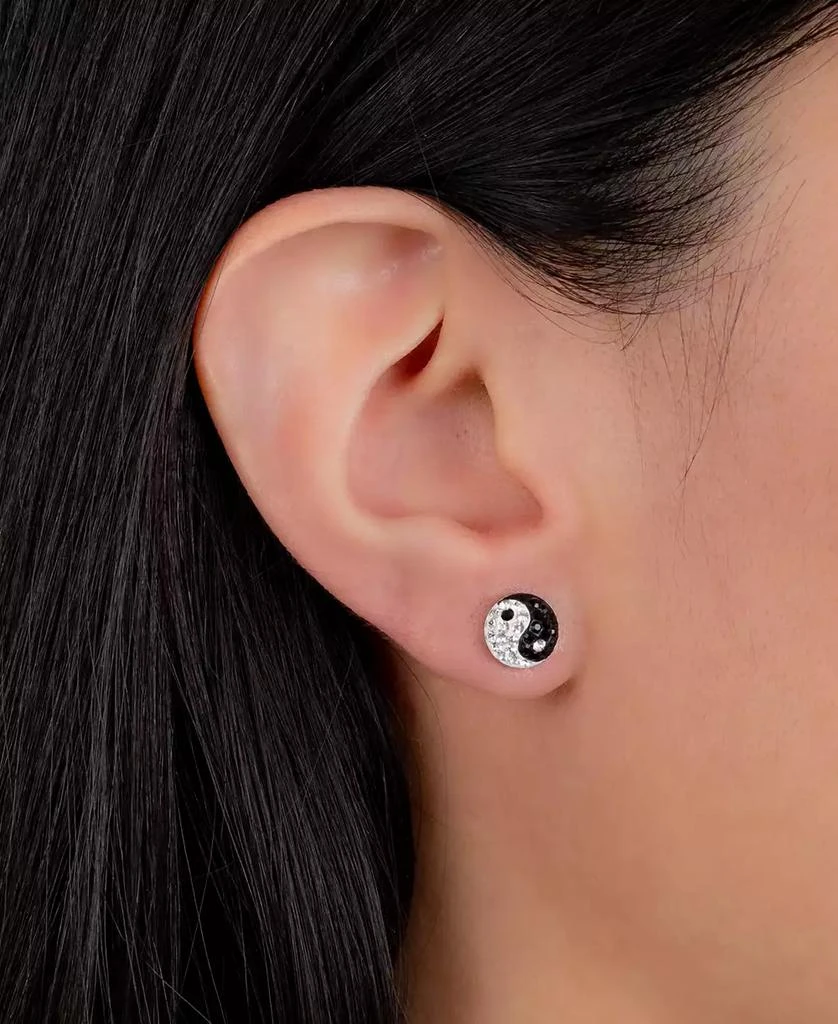 Giani Bernini Crystal Yin Yang Stud Earrings in Sterling Silver, Created for Macy's 2