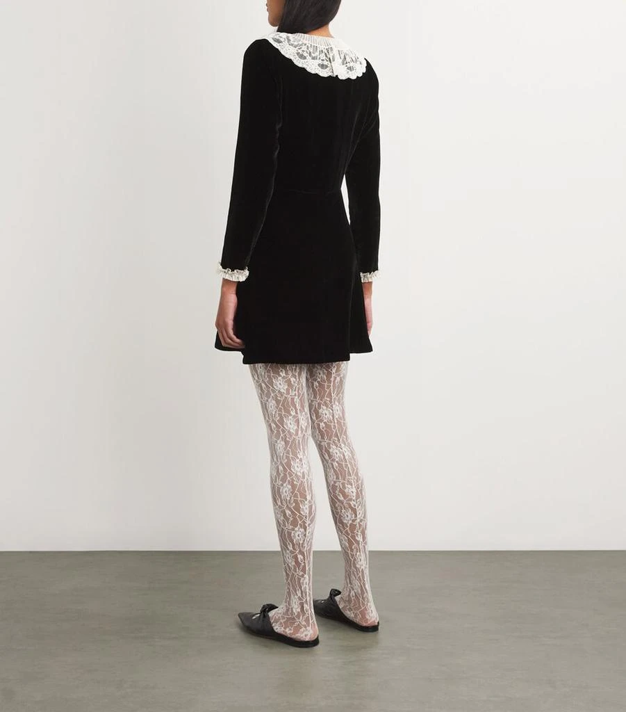 DÔEN Velvet Lace-Trim Lisbeth Mini Dress 3
