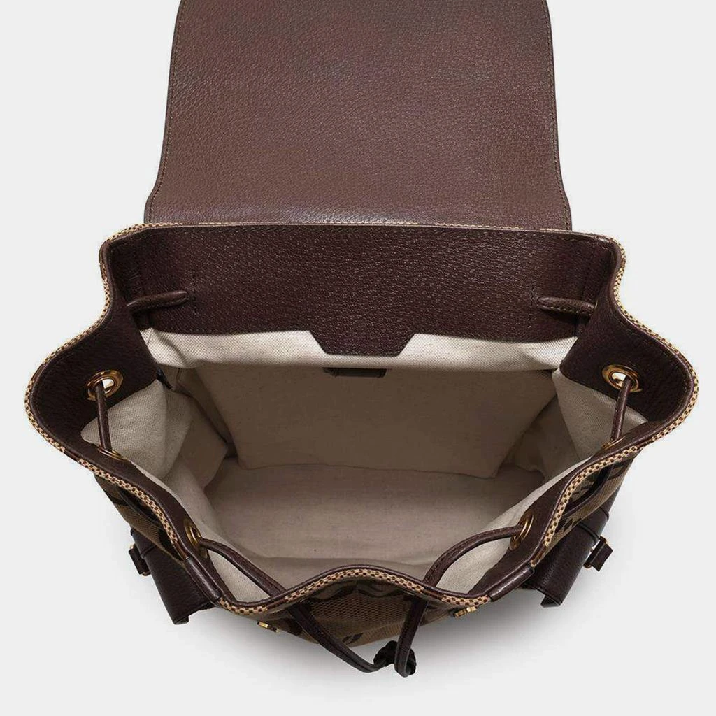 Gucci Gucci Brown/Beige Canvas Leather Jumbo GG Backpack 7