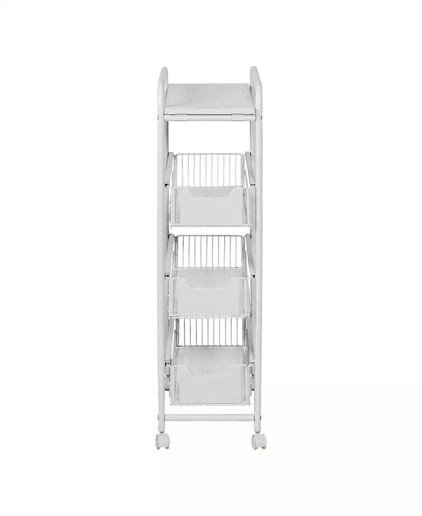 Honey Can Do 4 Tier Slim Rolling Cart with Drawers 5