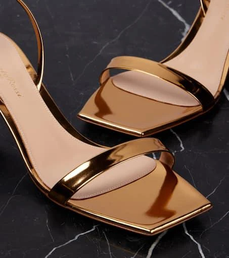 Gianvito Rossi Ribbon 55 metallic leather sandals 5