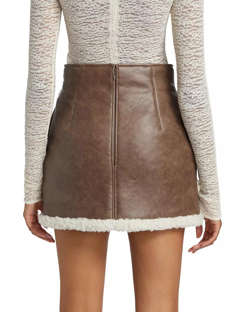 Aknvas Cherry Sherpa-Trim Miniskirt 5