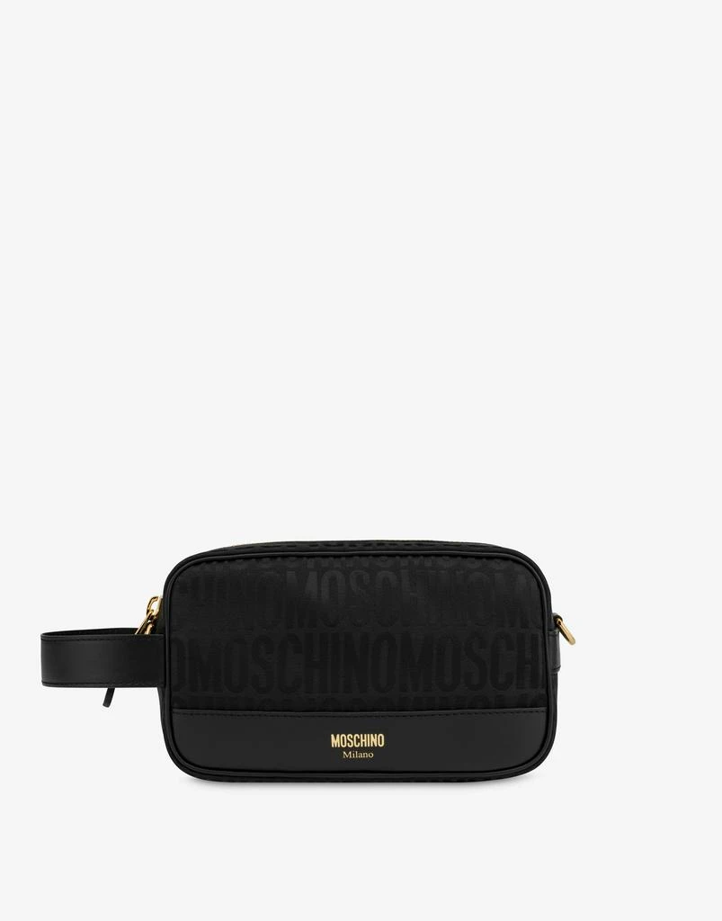 Moschino Allover Logo Nylon Wash Bag 1
