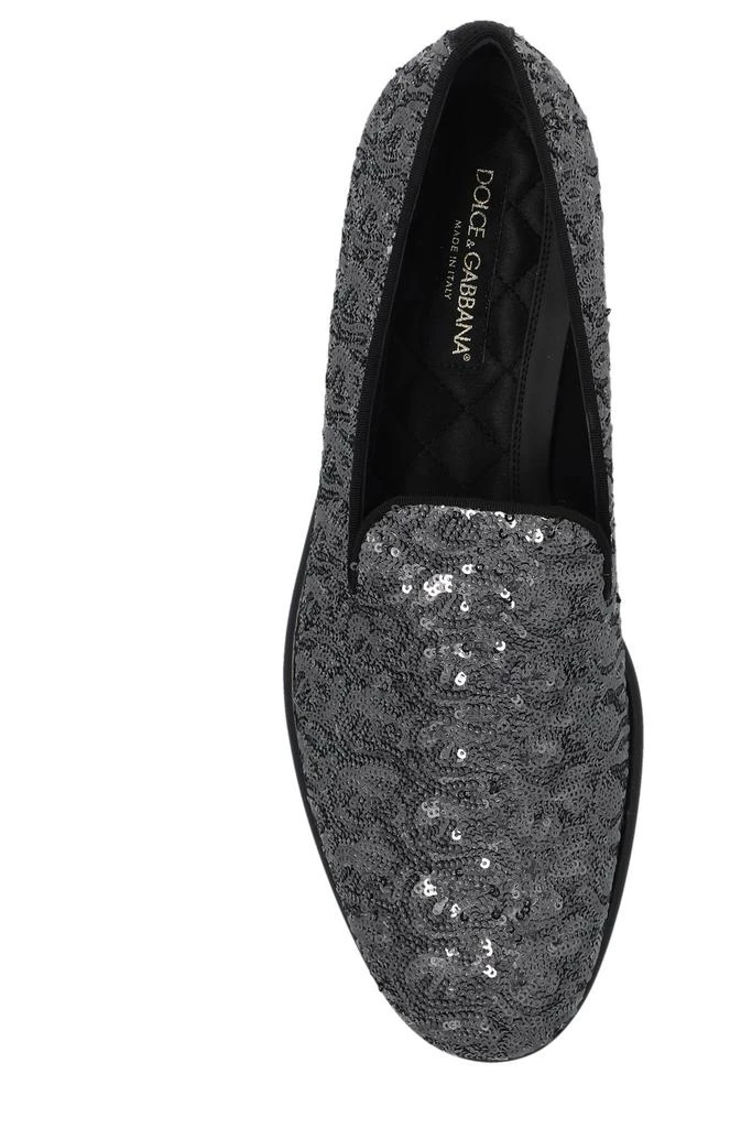 Shop Dolce & Gabbana Sequin Embellished Loafers on Sale at  display picture 2