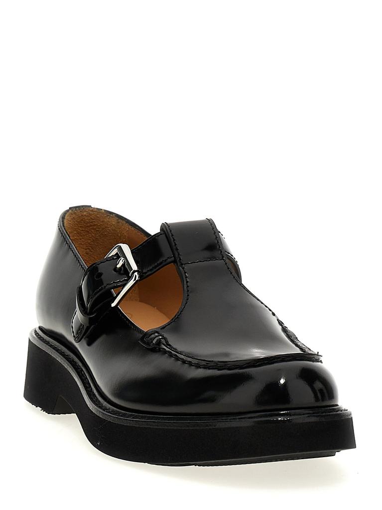 サンダル・ミュール CHURCH'S Black Leather Nadine Mock Strap Shoes Black Polished Fumè Monk Strap | Church's
