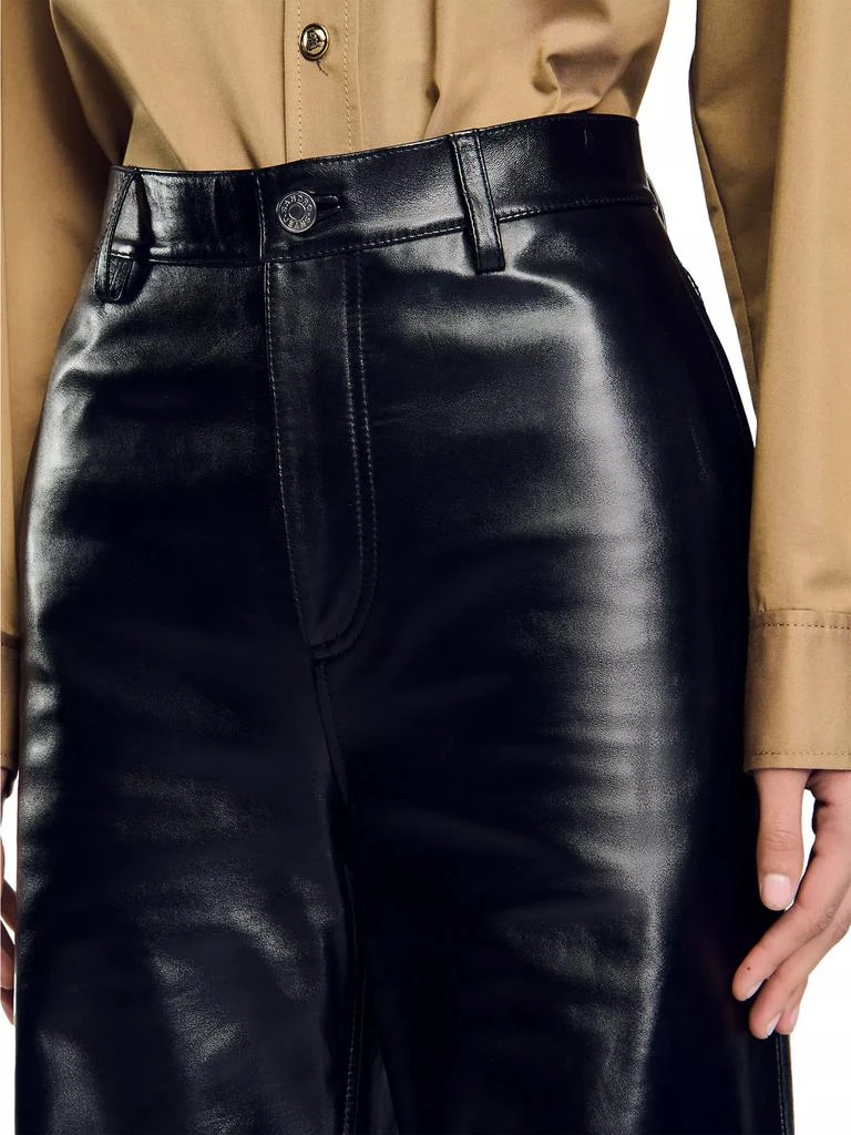 Sandro Flared Leather Trousers 6