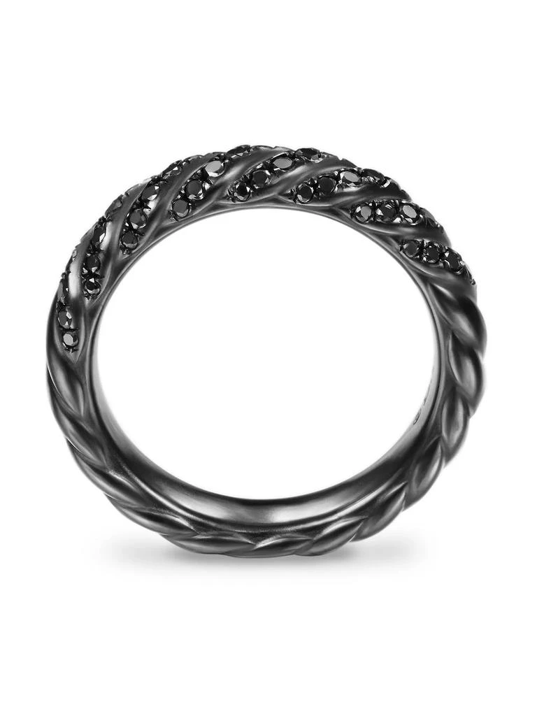 David Yurman Sculpted Cable Band Ring in Black Titanium 4