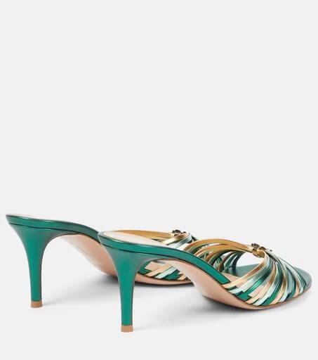 Gianvito Rossi Vyna 70 metallic leather mules 2