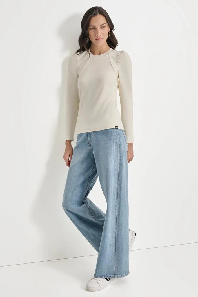 DKNY PUFF SLEEVE CREW NECK TOP 3