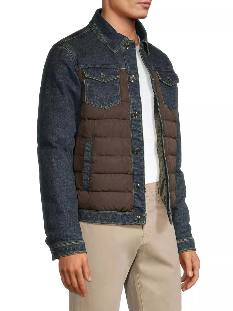 Moorer Shearling-Trimmed Denim Jacket 4