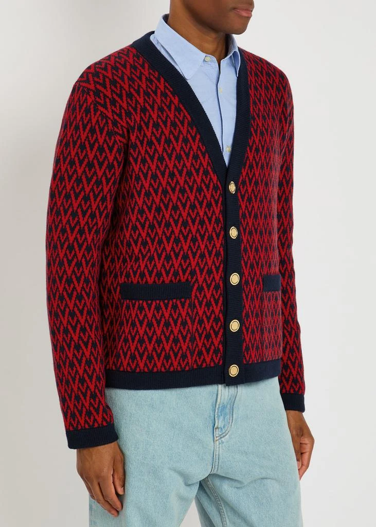 Valentino Patterned-intarsia wool cardigan 2