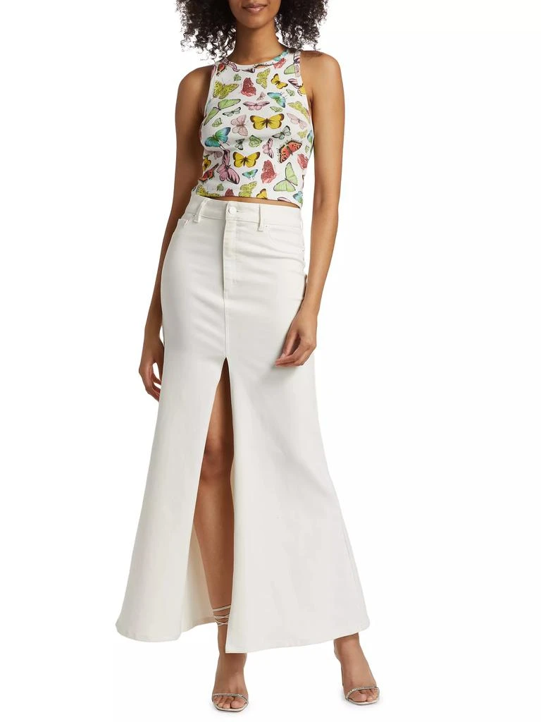 Alice + Olivia Allen Butterfly Rib-Knit Tank 2