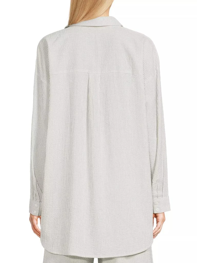 Eileen Fisher Check Cotton Button-Front Shirt 5