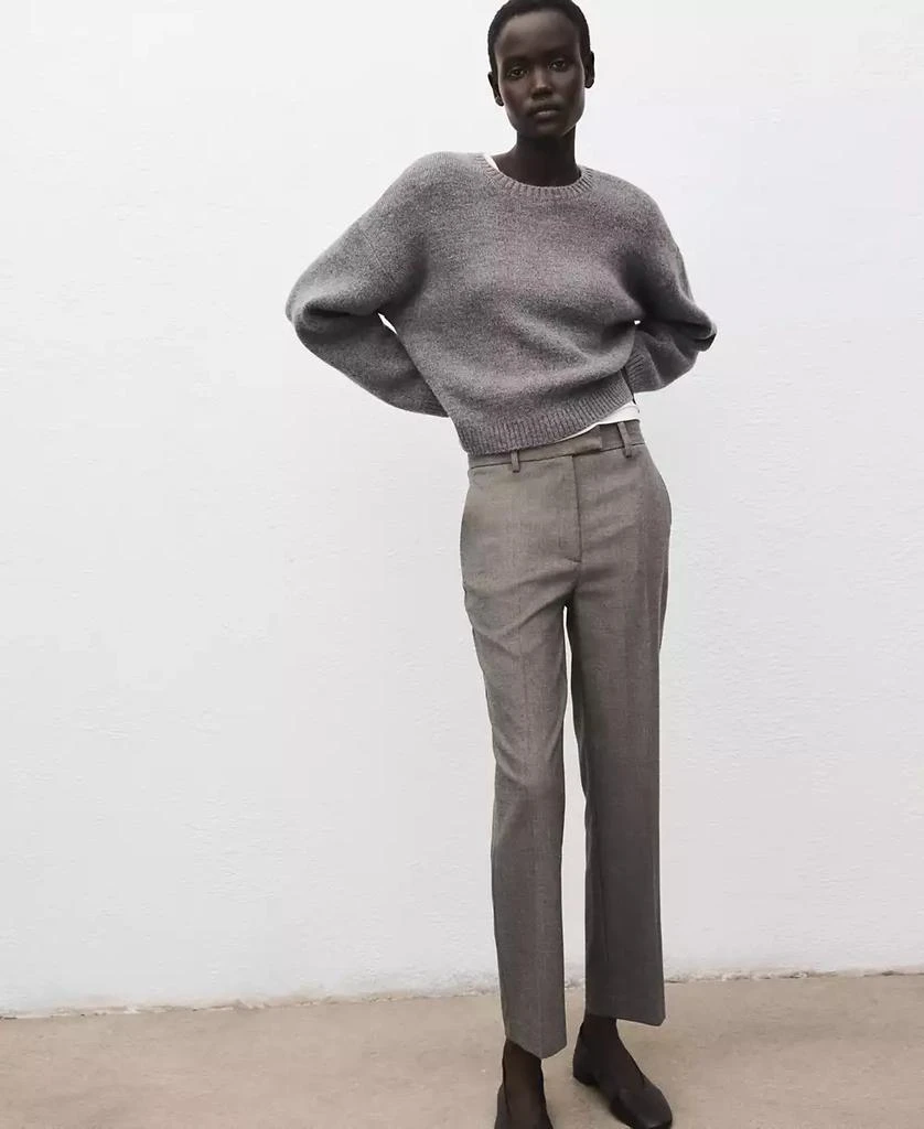 Mango Women
s Slim Cropped Pinstripe Pants 4