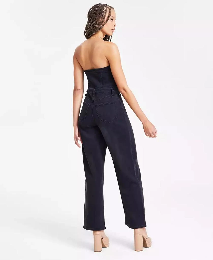 Bar III Women's Strapless Black-Wash Denim Jumpsuit, Exclusively at Macy's 5