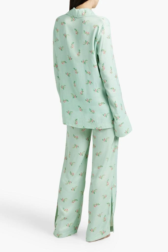 Sleeper Floral-print satin pajama top 3