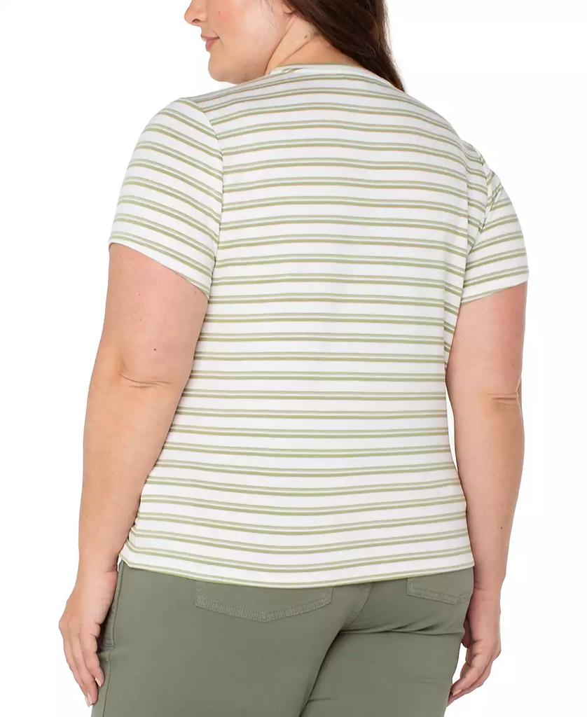 Liverpool Liverpool Plus Size Striped Crewneck Classic T-Shirt
