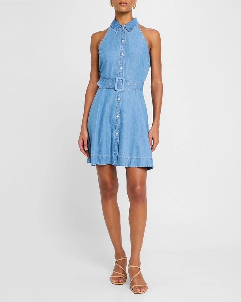 VERONICA BEARD Beau Belted Linen Mini Dress 2
