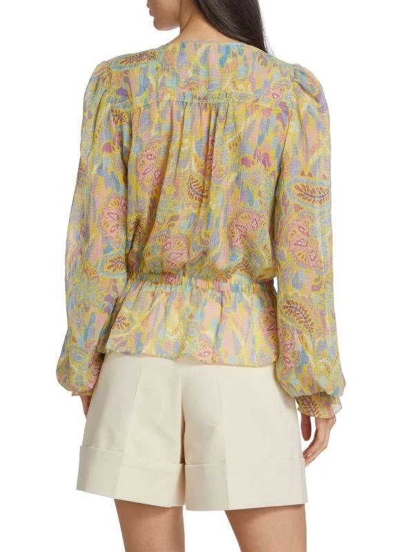 Ramy Brook Evie Printed Tie Front Blouse 2