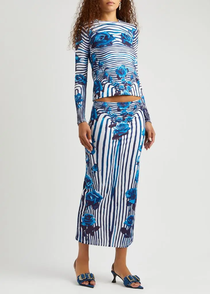 Jean Paul Gaultier Flower Body Morphing stretch-jersey top  4