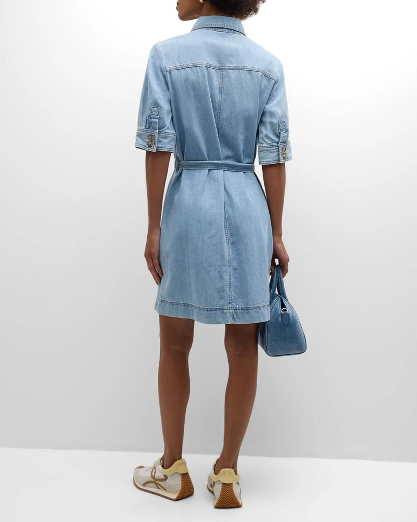 FRAME Belted Denim Shirtdress 4