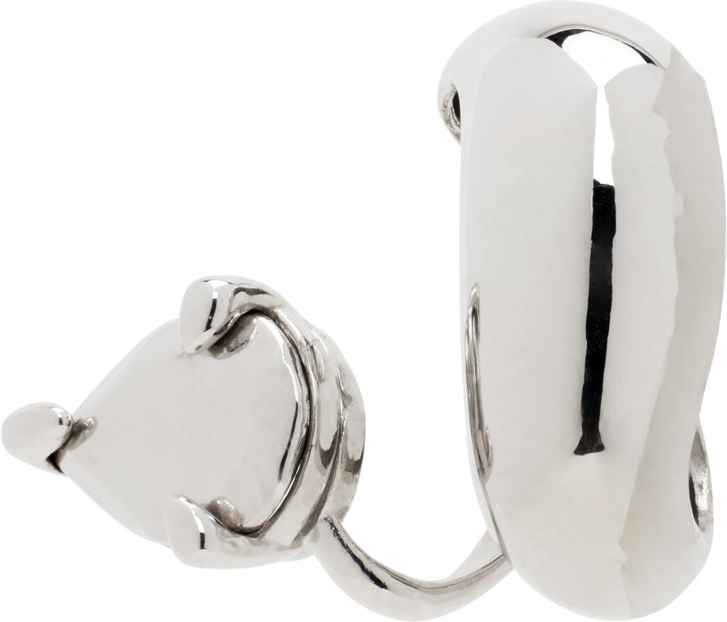 Alan Crocetti Silver Hard Alien Left Ear Cuff