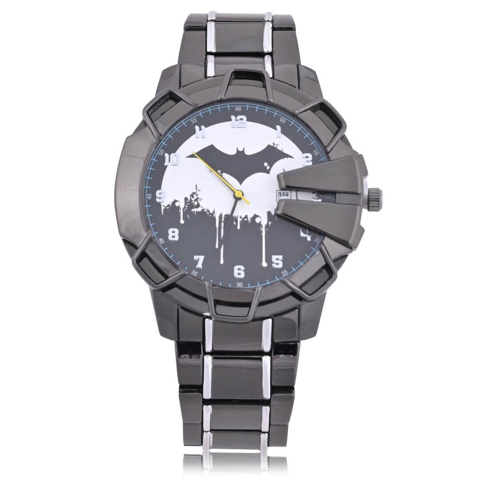 Accutime Batman Bat Logo Over Gotham Metal Bracelet Watch - Zavvi Exclusive