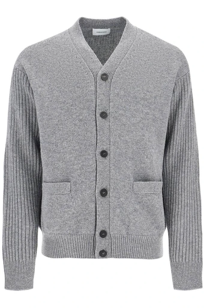 FERRAGAMO wool cardigan with patches 1