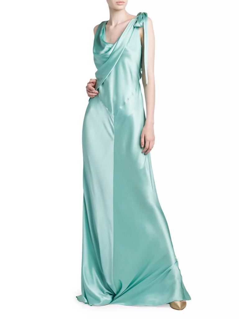 Alberta Ferretti Bias-Cut Satin Gown