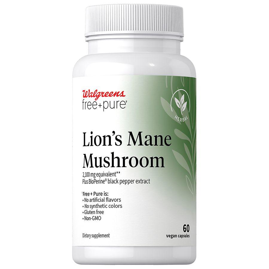 Walgreens Free & Pure Lion's Mane Mushroom Capsules