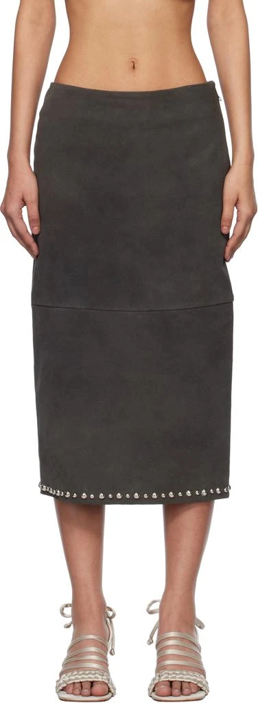 Gimaguas Gray Bella Suede Maxi Skirt 1
