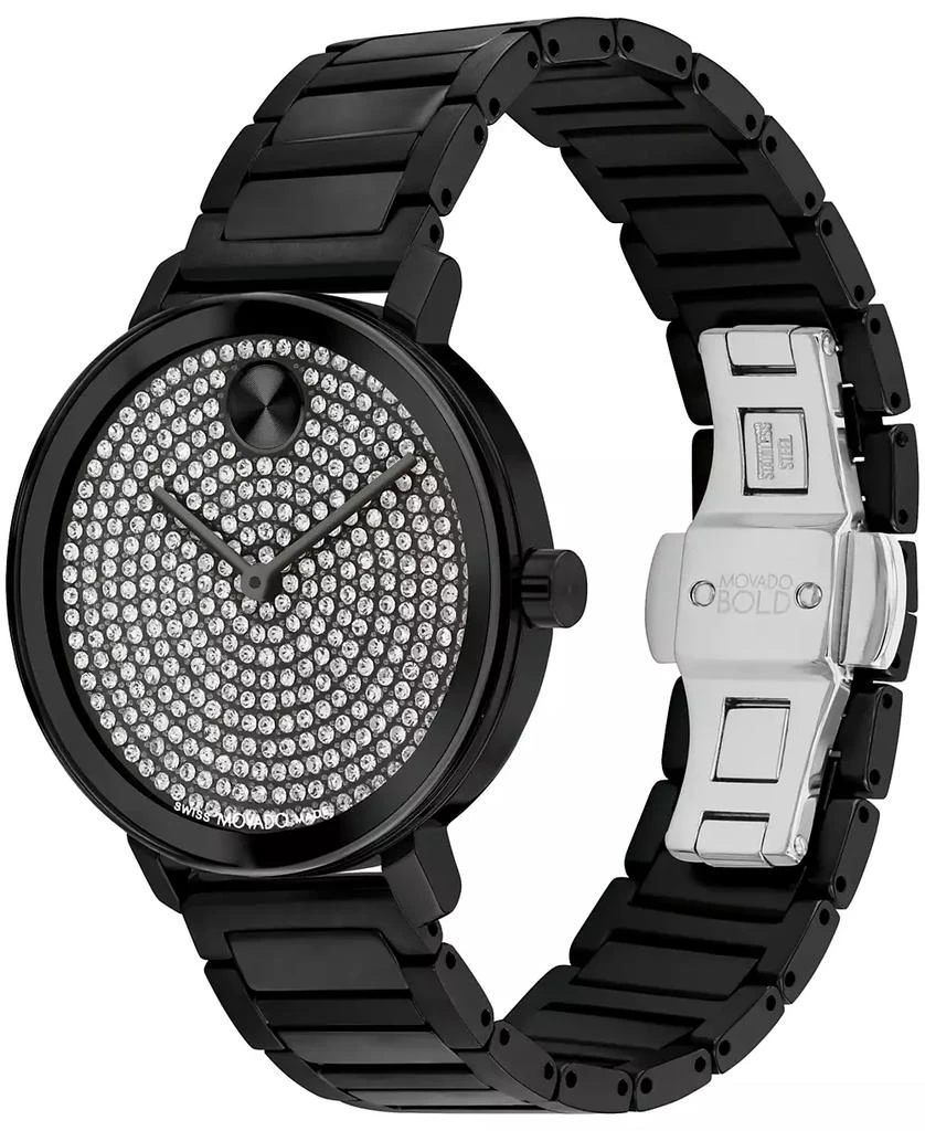 Movado Women's Bold Evolution 2.0 Swiss Quartz Ionic Plated Black Steel Watch 34mm 2